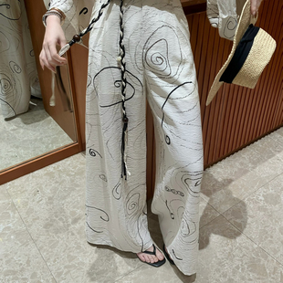 休闲 E26A6089 慵懒感十足 配腰绳 SYA 不规则线条休闲裤 法式
