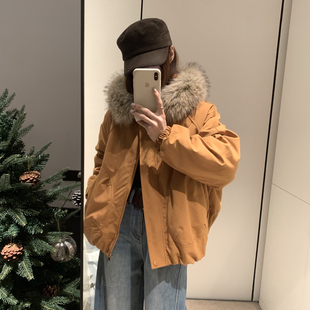韩系休闲日常百搭松弛感夹克毛领版 型绝了巨显瘦加厚加绒短外套