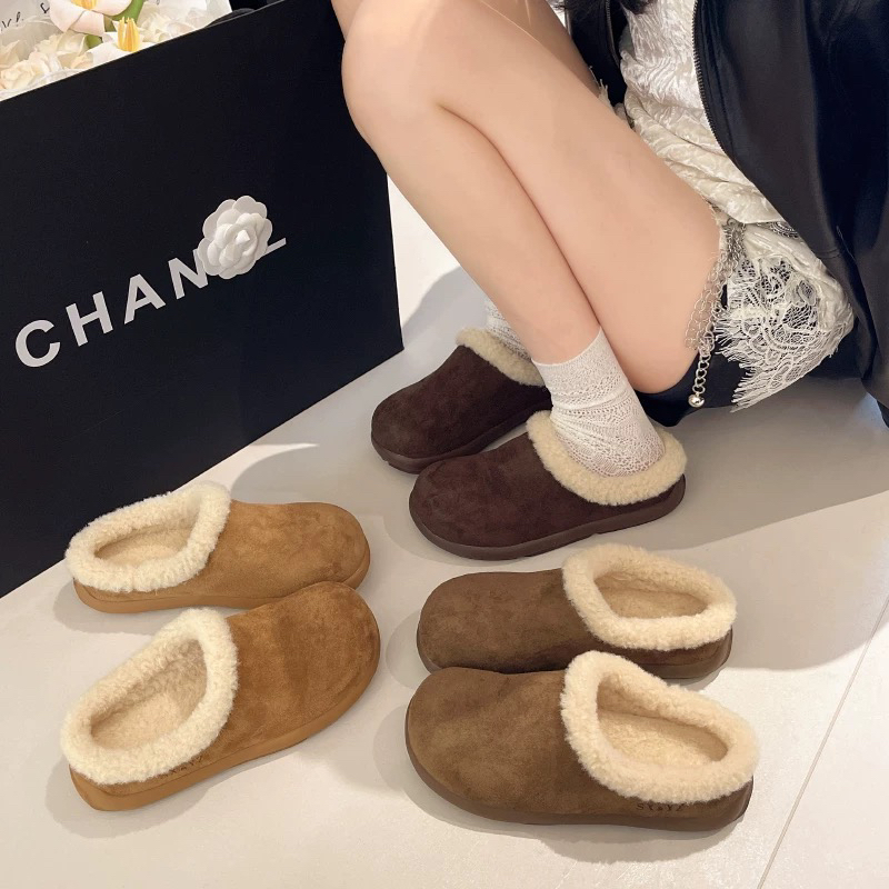 加绒小土豆勃肯鞋秋冬懒人一脚蹬半包拖鞋勃肯鞋VV-602