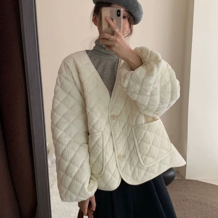 简约宽松休闲排扣保暖羽绒服外套  23-10#  ZCX