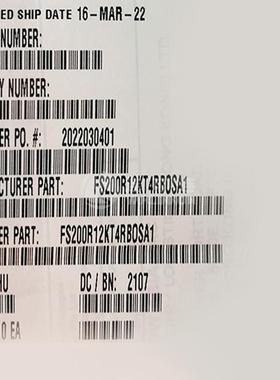 FS200R12KT4RBOSA1 Infineon 集成电路(IC) 现货供应