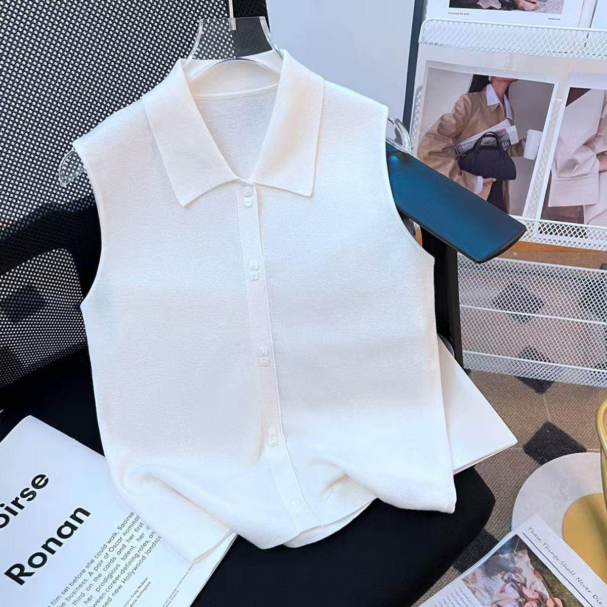 ZM0265 精纺无袖针织Polo翻领内搭打底背心