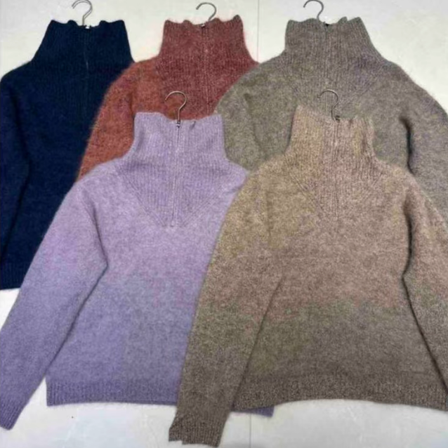 新款上新福利 半拉链拉绒羊绒套头衫