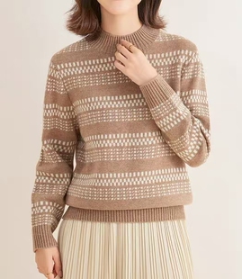 秋冬新款 半高领加厚提花直播间福利款