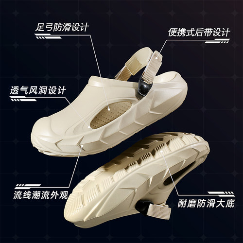 太空拖洞洞鞋男2026新款厚底踩屎感户外防滑透气耐磨高颜值沙滩鞋