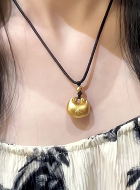 手工编织绳锁骨链钛钢胖福福袋