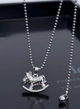 马上有钱碎冰冰锁骨链轻奢小众设计感冷淡风吊坠百搭卫衣毛衣配饰