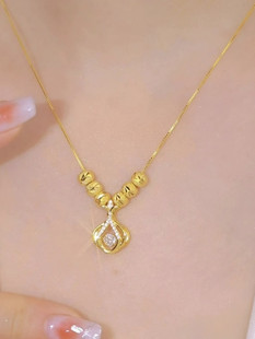 五福转运珠灵动款福袋项链钛钢不掉色气质百搭锁骨链轻奢设计感女