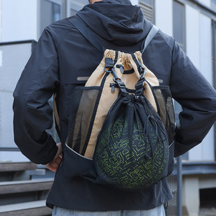定制篮球包训练背包大容量运动抽绳双肩包足球装备包男便携收纳袋