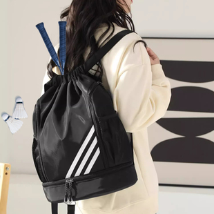 网球包定制儿童成人羽毛球双肩包男束口袋轻便网球拍袋抽绳收纳袋