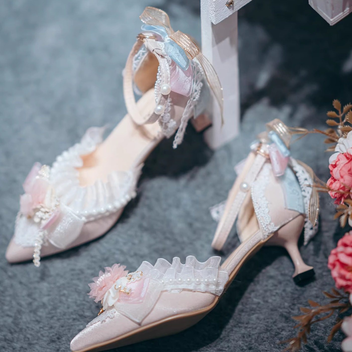 【大小码】樱茶天国少女原创手作lo鞋洛丽塔高跟鞋