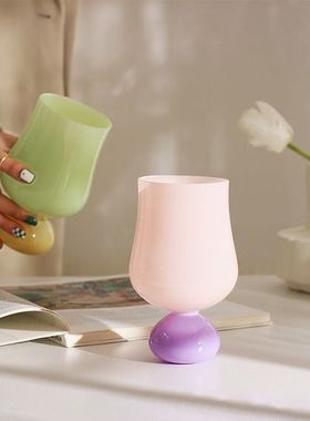 愿一礼物】含苞待FUN 奶紫色玻璃杯郁金香香薰蜡烛礼盒 送好友