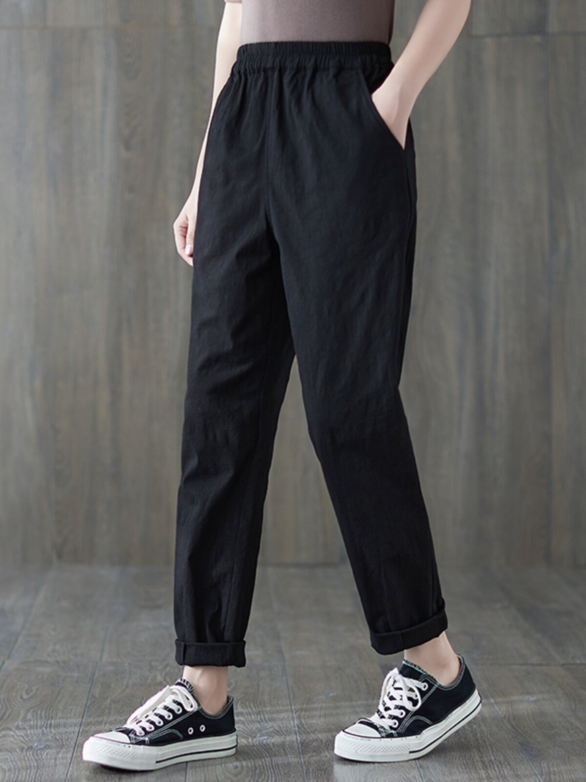 PLUS SIZE WOMENS PANTS 200 POUNDS RADISH PANTS 2024 SPRING AND SUMMER NEW COTTON AND LINEN TROUSERS LOOSE CASUAL FAT MM HAREM PANTS