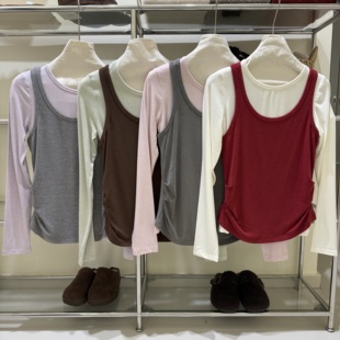 “真两件小蛮腰”春亮色系新款韩系简约百搭宽松显瘦纯色T恤上衣