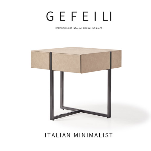 意式极简床头柜简约复古高级感主卧家用设计师创意床边柜2025新款