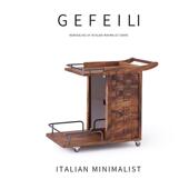 格菲莉中古风可移动小推车带轮创意沙发边几客厅家用复古收纳茶几