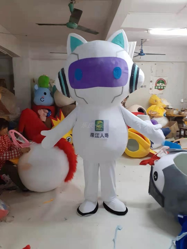猫猫机器人卡通服装人偶道具来图定制珠江人寿公司ip行走公仔吉祥