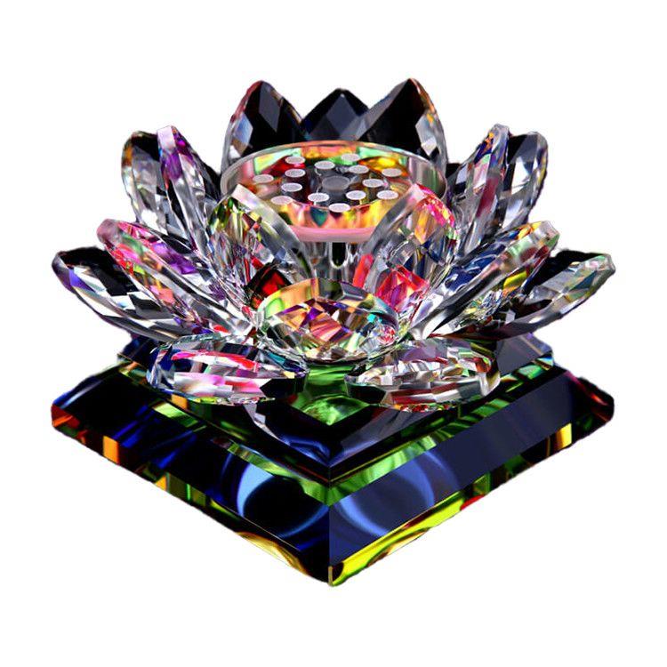 汽车摆件水晶莲花香水座