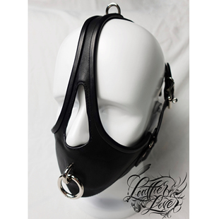 Leatherlover定做真皮面部束缚 silence面罩 sm束缚面具