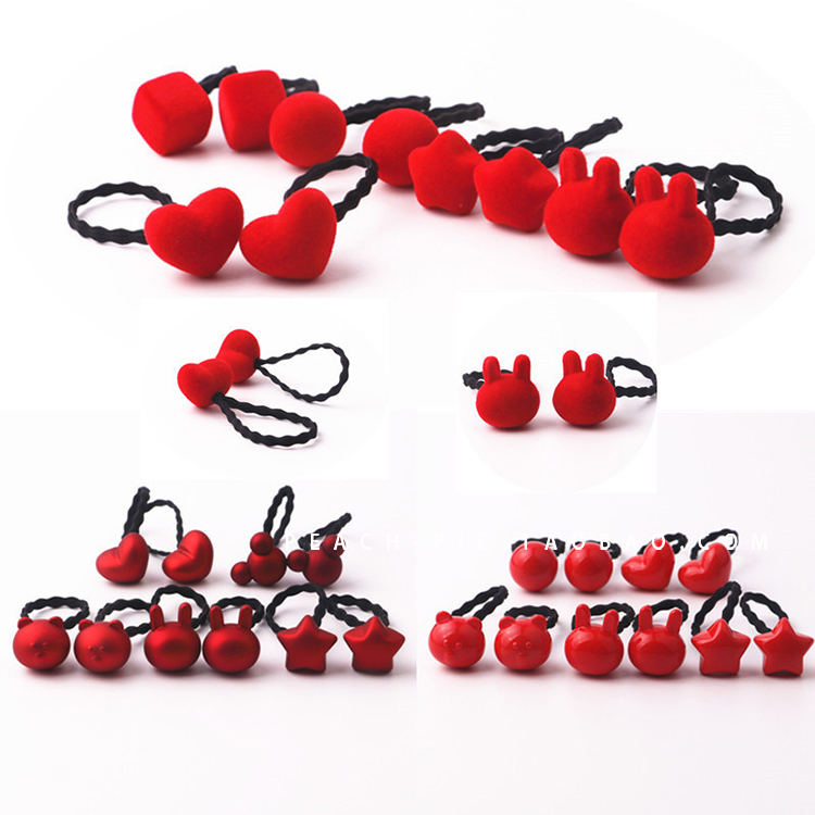 卡通发绳发圈兔子儿童爱心彩色