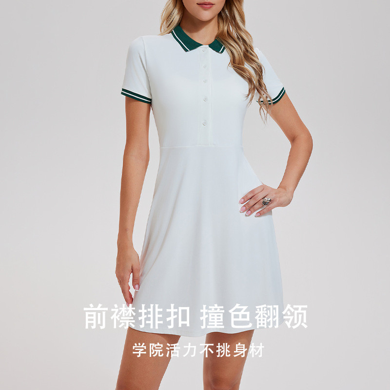 URPOLO领网球连衣裙女夏羽毛球裙
