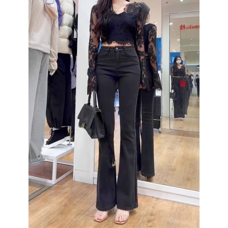 大码女装2025春新款高腰显瘦微喇牛仔裤胖妹妹弹力百搭马蹄裤长裤,女装/女士精品,大码裤装,淘宝优惠券,粉丝福利购,淘宝优惠卷