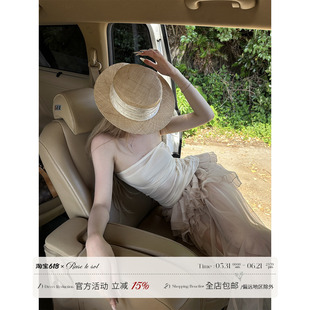 Rase le sol*Cream Waisted Strapless Top‌ 褶皱收腰抹胸上衣