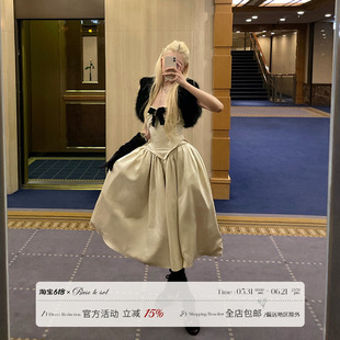 Rase le sol‘Princess'sSkirt’蝴蝶结抹胸礼服裙收腰长款连衣裙