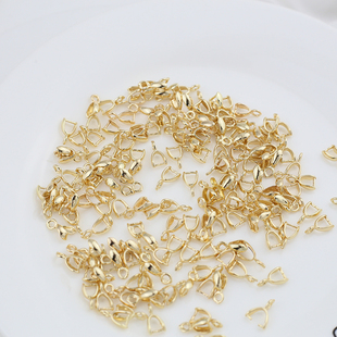 18k保色纯铜瓜子扣夹珠扣头爪子扣吊坠手链diy饰品自制项链配饰