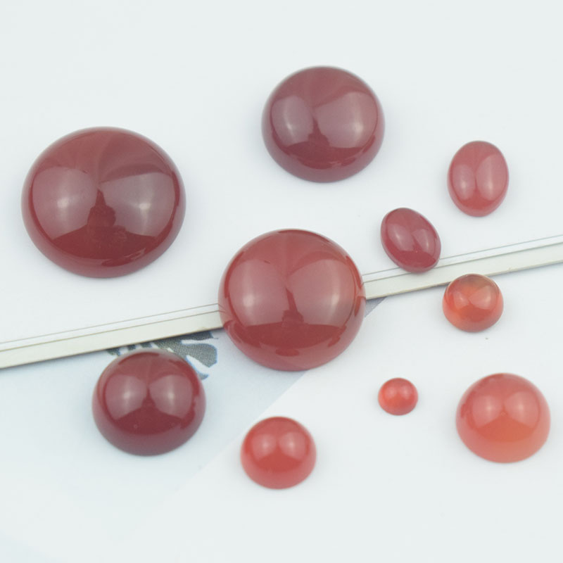 diy红玛瑙正圆镶嵌手作风戒面