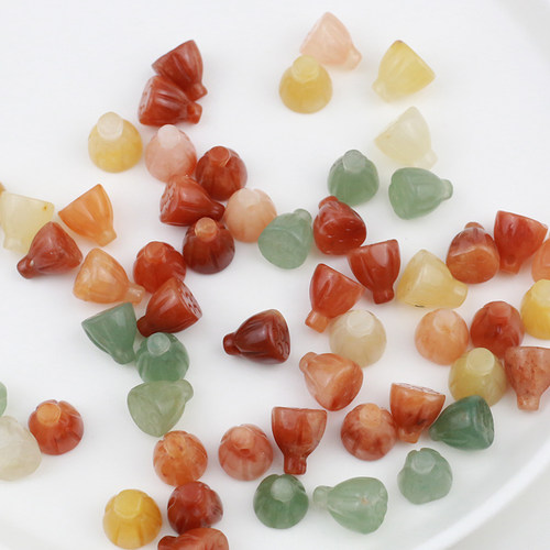 金丝玉10mm横孔莲蓬珠子吊坠