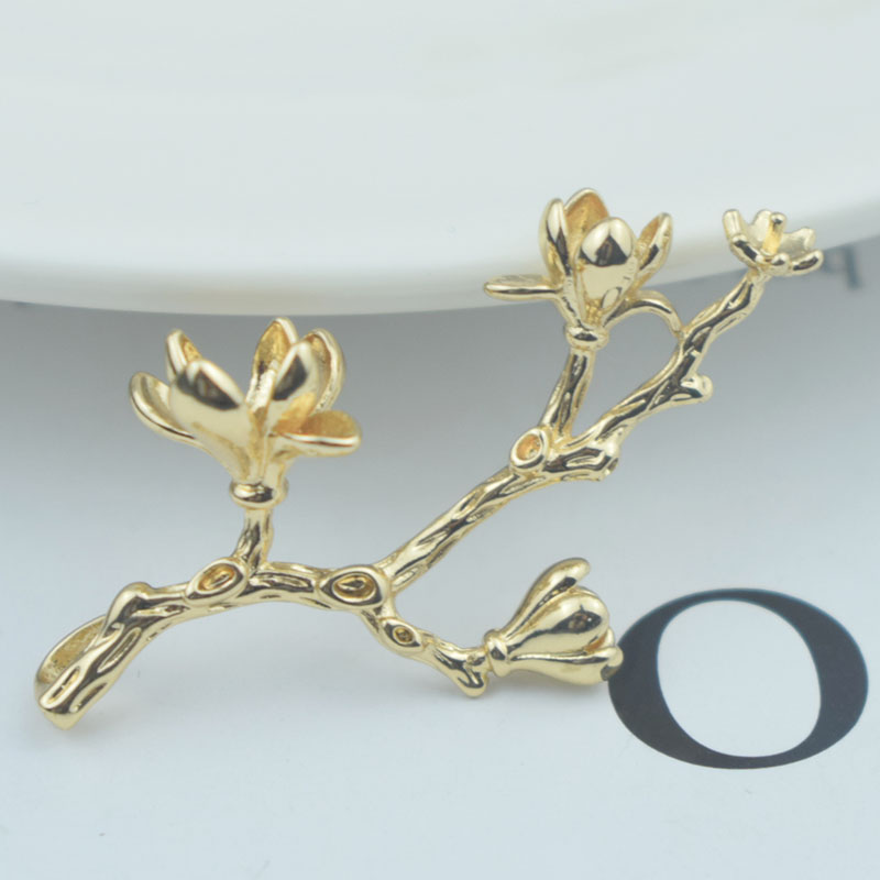 diy纯铜花朵树枝手工复古发夹