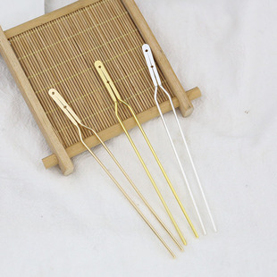 电泳保色纯铜Y型发簪发钗DIY古风汉服新娘头饰步摇U型钗缠花配件