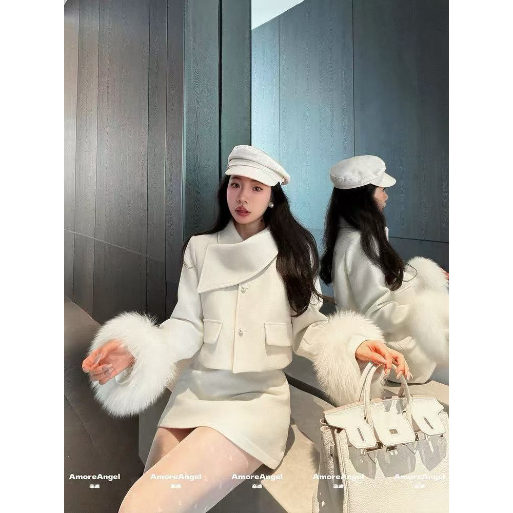 小香风夹棉外套爆款翻领短外套高腰半身裙两件套装,女装/女士精品,时尚套装,淘宝优惠券,粉丝福利购,淘宝优惠卷