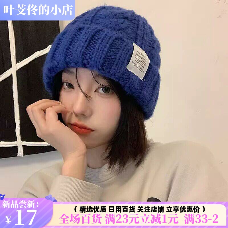 秋冬时尚针织帽女款韩版时尚麻花毛线帽保暖护耳多色可选休闲