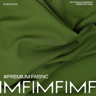 G&CC M意大利进口 .WV初剪羊毛抹茶绿华夫格纹布料宽140CM378G