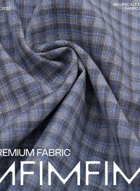 意大利这种LP同批 浅灰色格纹面料 衬衫 外套 面料 幅宽140CM