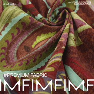 PINTO棉灯芯绒柔软腰果花衬衫连衣裙面料 意大利进口