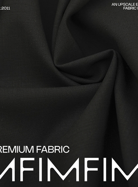 BRB 黑色干爽弹力抗皱精仿羊毛 幅宽152cm重296G/M