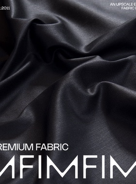 ARM面料 CO棉混纺 黑色涂层裤子半裙面料 宽140CM 意大利直邮