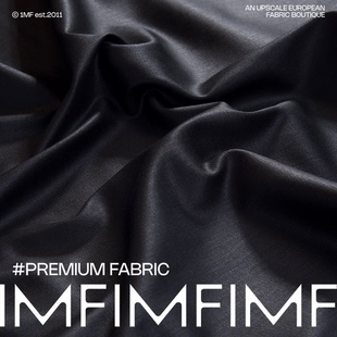 ARM面料 CO棉混纺 黑色涂层裤子半裙面料 宽140CM 意大利直邮