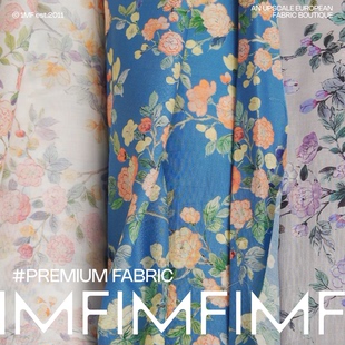 红芙带雨 135CM 美国PIMA棉面料棉质100支长绒棉三色印花睡衣布料