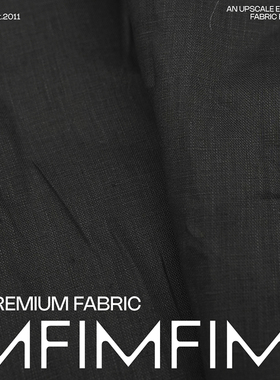 黑色亚麻面料衬衫连衣裙服装布料133CM245G/M