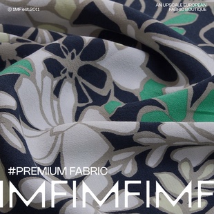 植物纤维VI印花面料衬衫 幅宽137CM 克重180G 连衣裙半裙布料