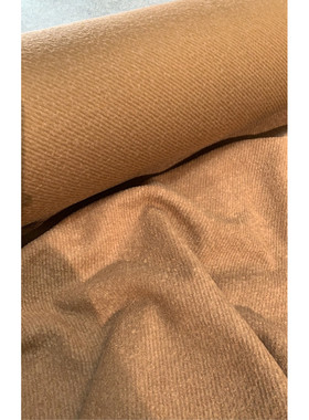 羊毛交织面料驼色斜向纹路外套大衣布料 幅宽132CM 520G/M