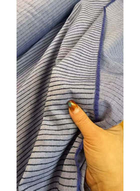 ARM 100%CO纯棉高密蓝色条状衬衫面料 宽152CM 168G/M 意大利进口