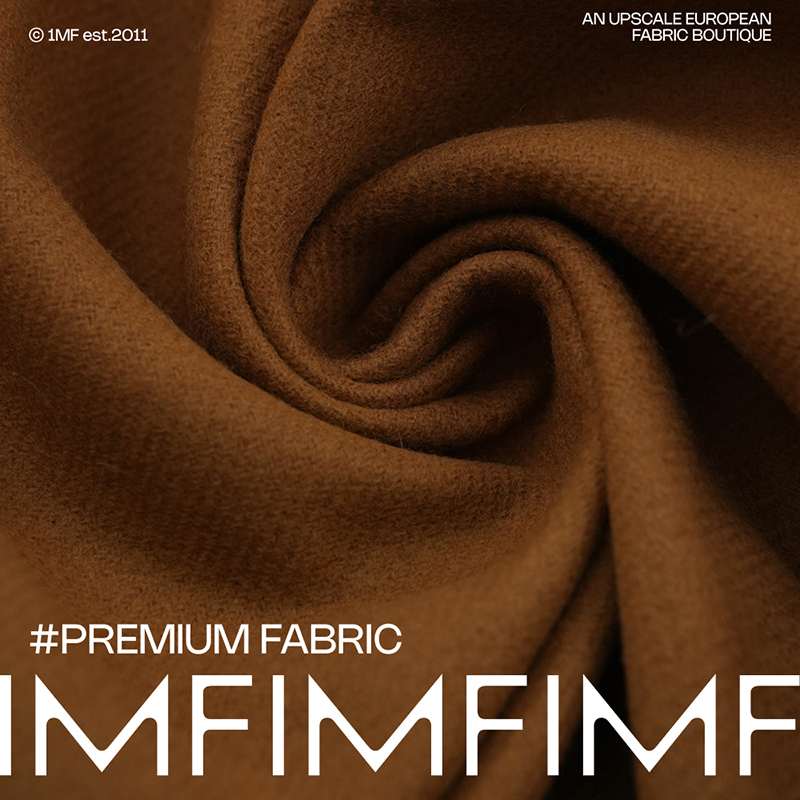 AGN 羊毛交织布棕色松软外套大衣面料 幅宽132厘米 567G/M