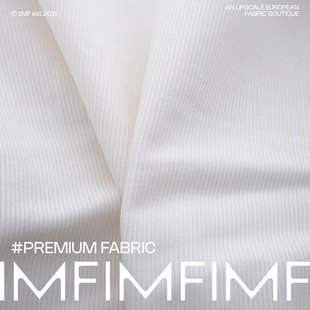 棉混纺 375G 白色细条灯芯绒服装 幅宽112CM 面料 日本