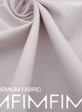 LP同批 氨纶+棉+醋酸面料浅米白色服装布料LM 幅宽135CM