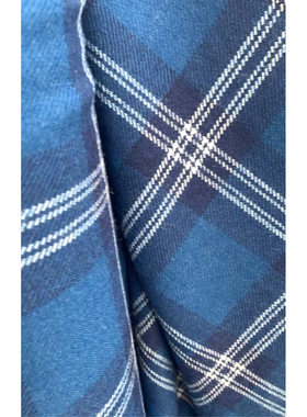 G&CC面料 WV初剪羊毛蓝色格纹服装面料宽158CM 375G/M 意大利进口